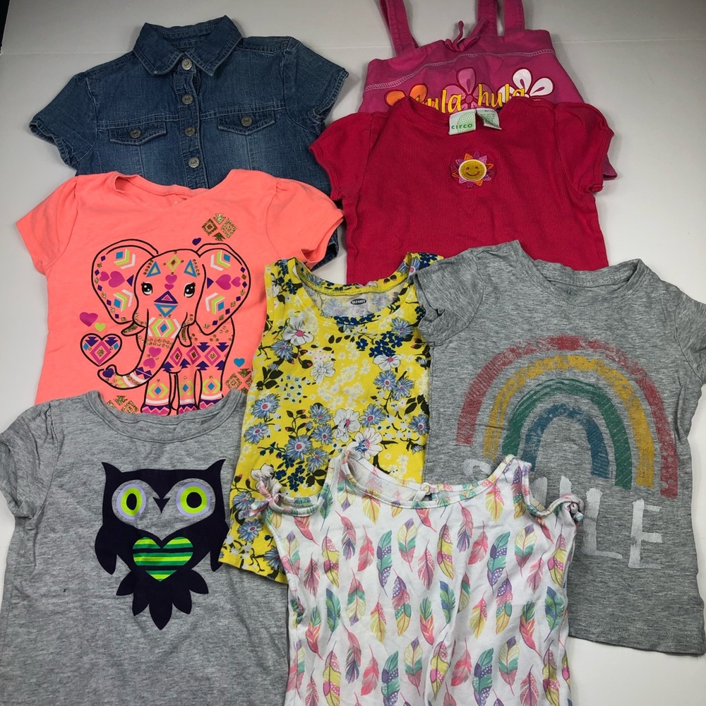 Girls toddler size 4 shirt bundle lot 7 items EUC